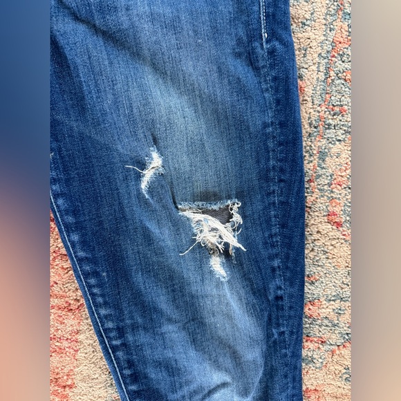 MOTHER The Double Fray Charmer Skinny Jeans Distressed Med Wash Size 27 - Picture 3 of 8